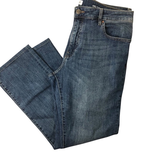 Warp+Weft Denim Jeans Men Sz 36X30 AMS Amsterdam Slim Medium Wash Stretch Casual - Picture 1 of 10